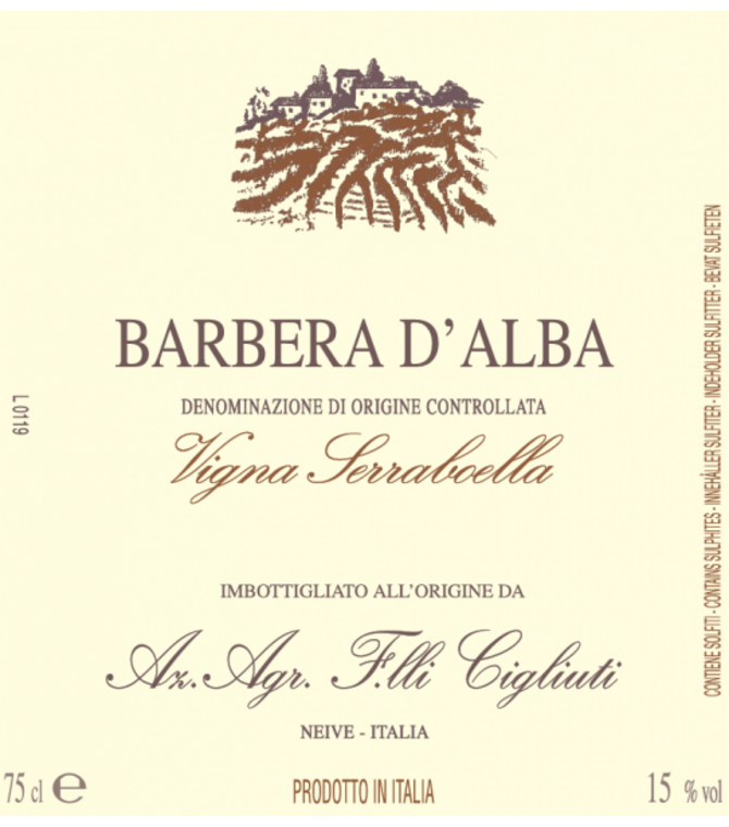 Cigliuti Barbera d'Alba 'Vigna Serraboella' 2022 750ml