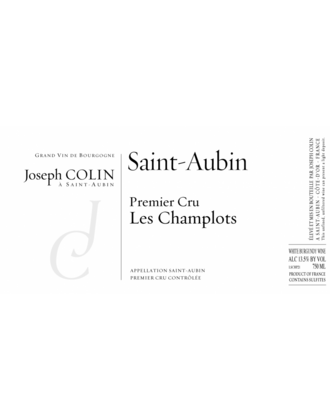 Joseph Colin St. Aubin 'Les Champlots' 2020 750ml