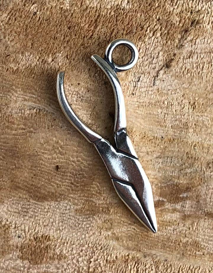 CM0007 = Chain Nose Pliers Charm Sterling Silver