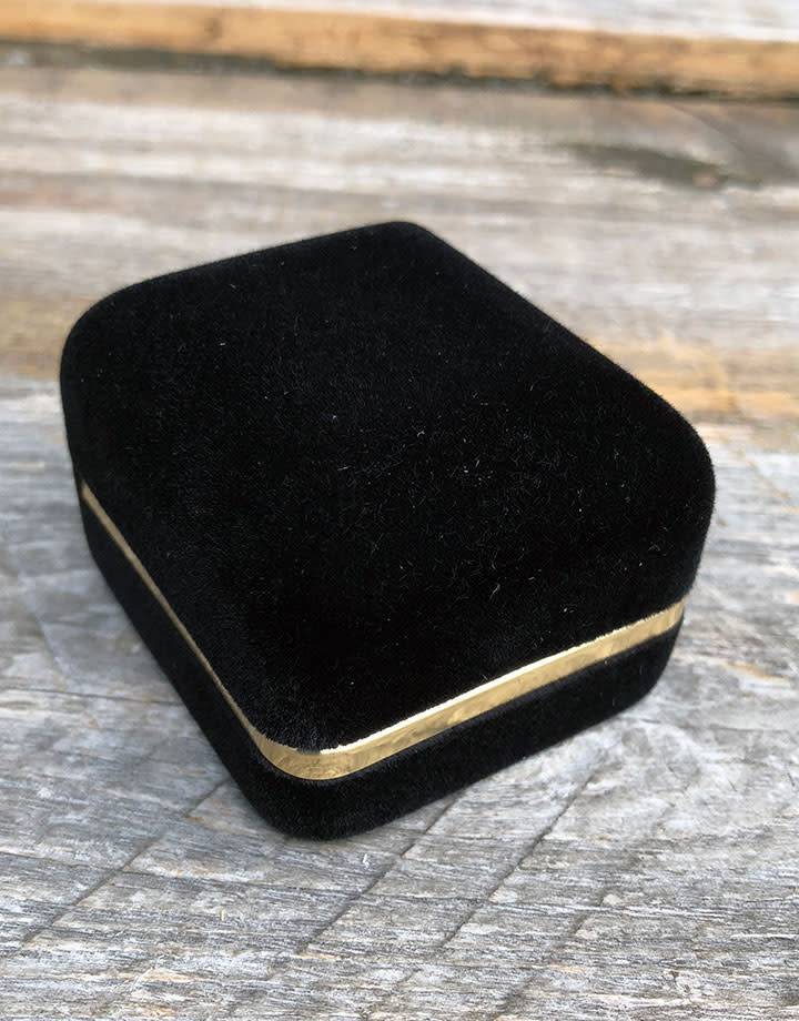 DBX1636E = Black Rich Velvet Earring Box with Goldtone Trim (Each)