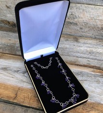 DBX1670 = Black Rich Velvet Necklace Box with Goldtone Trim (Each)