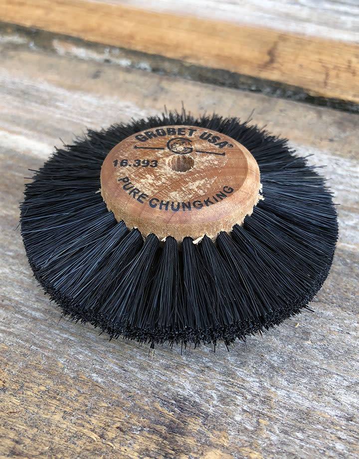 Grobet USA 16.393 = Wood Hub Bristle Brush 4 Rows 3'' dia.