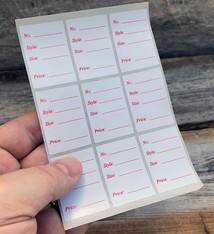 DTA2794 = Adhesive Labels "STYLE" 1-1/8" x 1" (Pkg of 500)