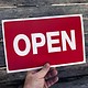 DSI5924 = Sign Plastic - "OPEN"  7x11