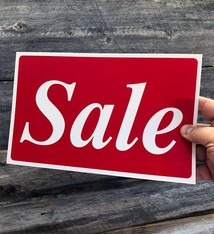 DSI5944 = Sign Plastic - "SALE" PLASTIC" 7X11