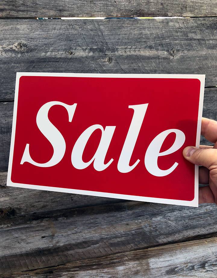 DSI5944 = Sign Plastic - "SALE" PLASTIC" 7X11