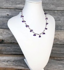 DCH6868 = White Leatherette Necklace Display 14-1/4''H x 9-1/2''W