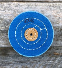 BF7344 = Blue Treated Muslin Buff 4" x 40 Ply