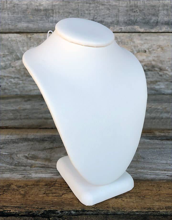 DCH6896 = White Leatherette Necklace Bust 6-1/4'' high