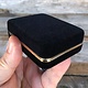 DBX1632 = Black Rich Velvet Earring Box with ''T'' Form &  Goldtone Trim (Each)