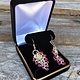 DBX1632 = Black Rich Velvet Earring Box with ''T'' Form &  Goldtone Trim (Each)