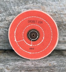 Grobet USA 17.527 = Orange Treated Muslin Buff 5"