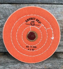 Grobet USA 17.529 = Orange Treated Muslin Buff 6"