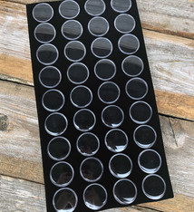 DST2536 = GEM JAR TRAY INSERT 36 JARS BLACK