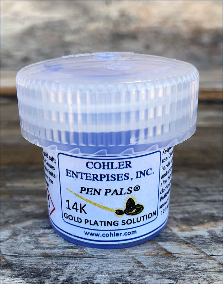 45.410 = Pen Plating Solution 14K Gold Color 1oz Jar (Ships Ground Only)