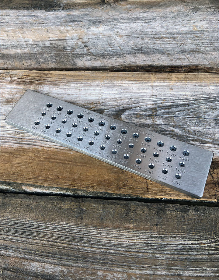 DP555 = Round Tungsten Drawplate 39 round holes from 0.26mm to 2.8mm