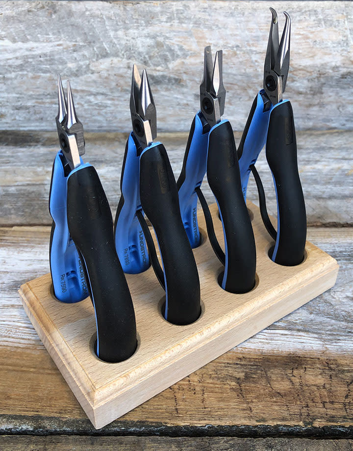 Lindstrom PL7897RX = Lindstrom RX 4 Piece Plier Set in Wood Stand