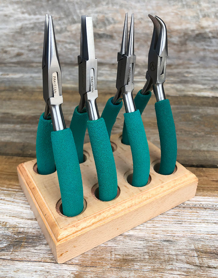 Wubbers PL6093 = Baby Wubbers Quad Set - 4 Pliers in Wood Stand