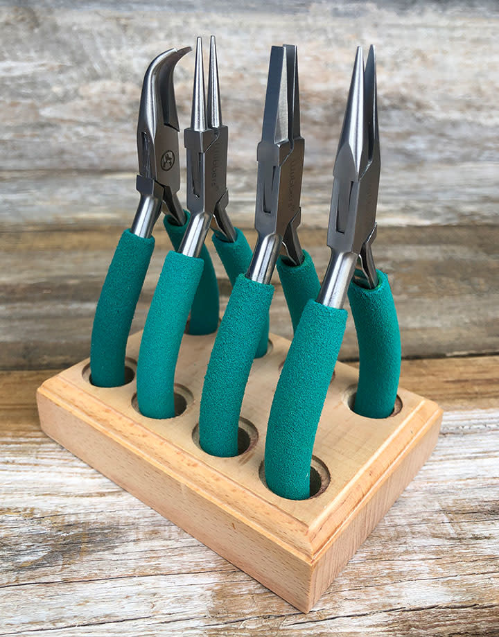 Wubbers PL6093 = Baby Wubbers Quad Set - 4 Pliers in Wood Stand