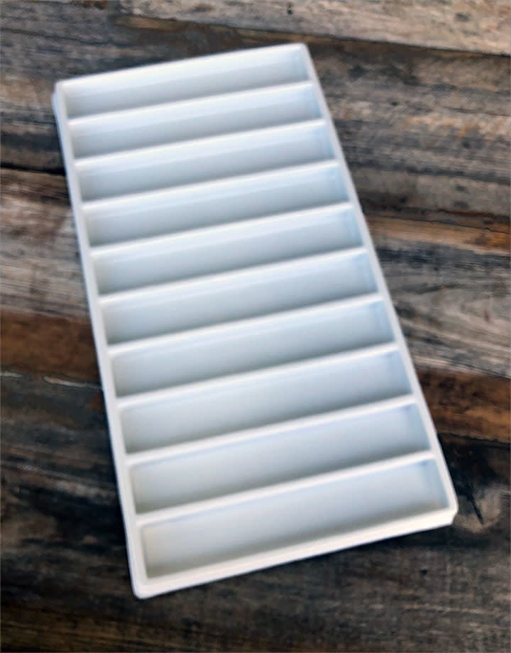 DIS6810B = Plastic Tray Insert 10 Spaces 1/2'' Deep - White (Pkg of 3)