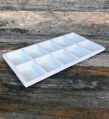 DIS6810 = Plastic Tray Insert 10 Spaces 1'' Deep - White (Pkg of 3)