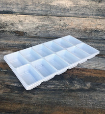 DIS6812 = Plastic Tray Insert 12 Spaces 1-3/8'' Deep - White (Pkg of 3)
