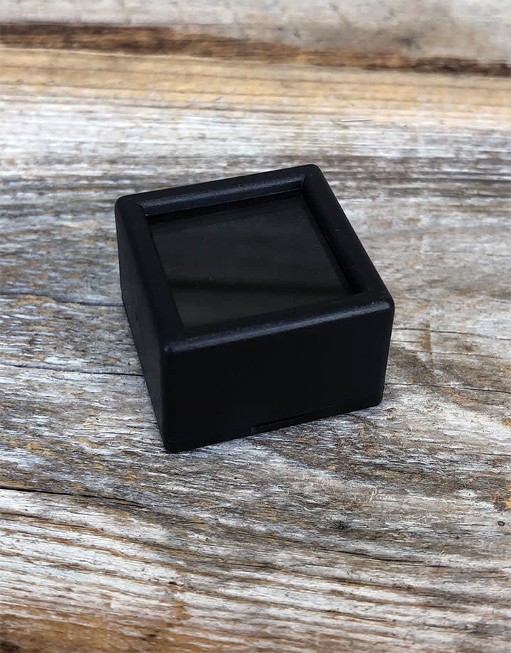 DST5004 = Gem Box with Glass Top & Foam Insert 1'' Square Black (Pkg of 50)