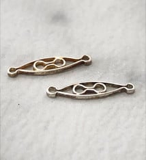 5140S-07 = STERLING SILVER INFINITY SPACER with 2 RINGS (EACH)