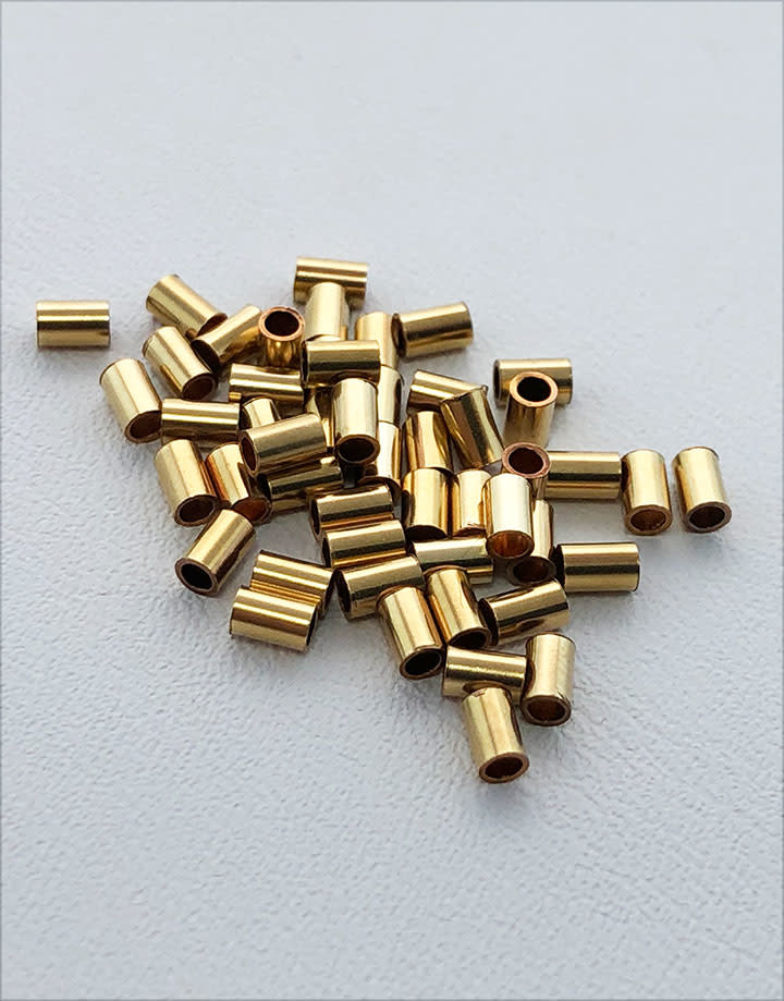 585F-51 = Crimp Tube Gold Filled 3mm with 2nn Hole (Pkg of 50)