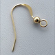 803F-15 = Flat Ear Wire with 3.0mm Bead Gold Filled (Pkg of 6)