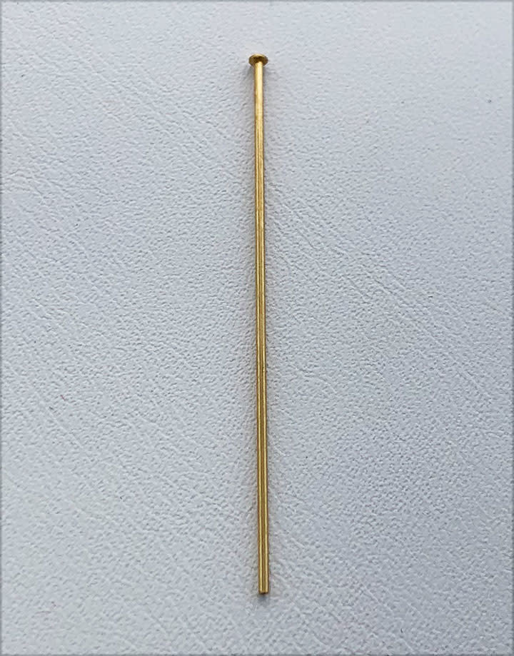 807F-01 = Head Pin 1.5'' x .025'' (22ga/.65mm) Gold Filled (Pkg of 10)