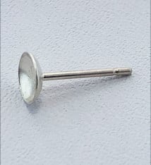 964S-45 = Sterling Silver Earring Post & 4mm Cup with 030x3/8'' Post (Pkg of 4)