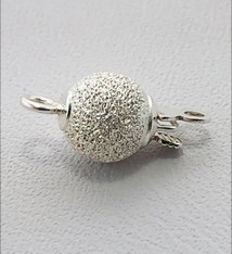 915S-61 = Satin Bead Clasp Sterling Silver 6mm (Each)