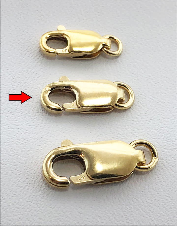 912F-04 = Lobster Clasp with Jump Ring 4.3 x 11.5mm Gold Filled (EACH)