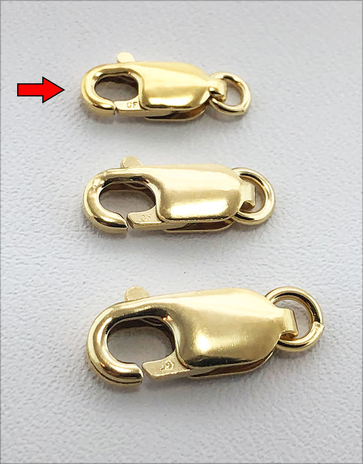 912F-03 = Lobster Clasp with Jump Ring 4 x 10mm Gold Filled (EACH)