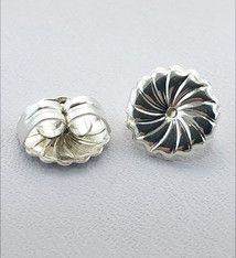 909S-09 = Earring Back Jumbo Sterling Silver 10mm (Pkg of 6)