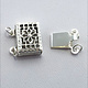 915S-24 = STERLING SILVER - CLASP PEARL-2 STRAND-FILIGREE-10x7MM (EACH)