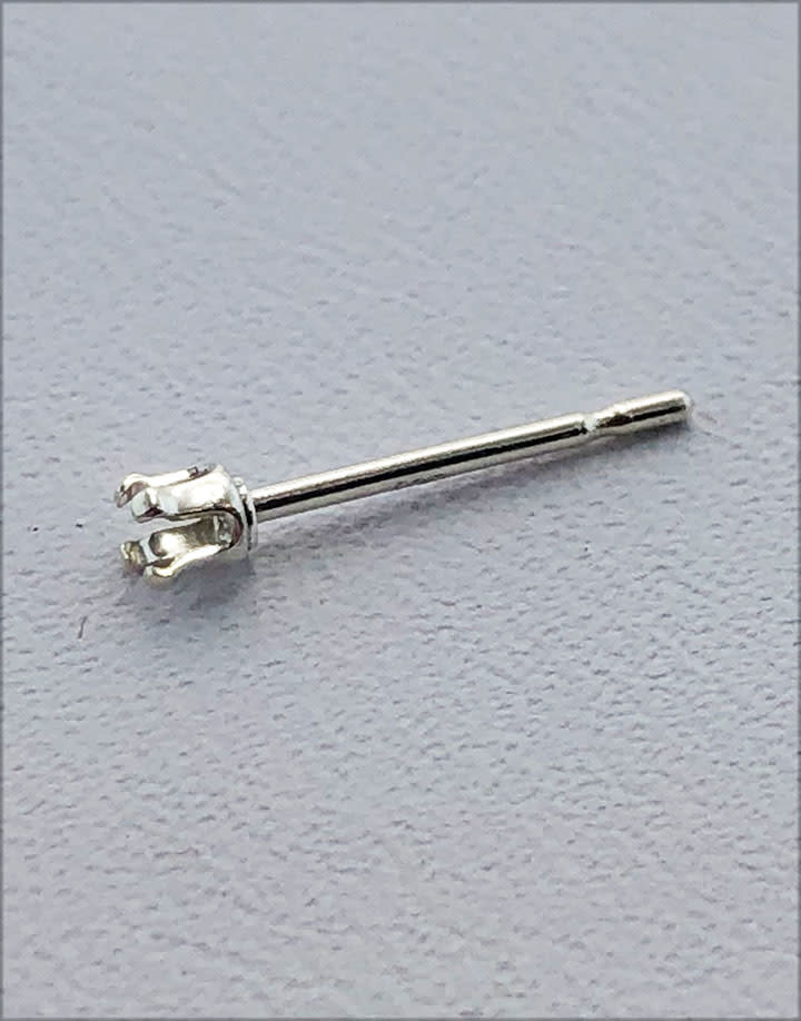 110S-2.0 = Sterling Silver Snap-in Earring 4 Prong 2mm Round (Pkg of 10)