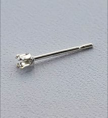 110S-2.0 = Sterling Silver Snap-in Earring 4 Prong 2mm Round (Pkg of 10)