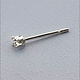 110S-2.0 = Sterling Silver Snap-in Earring 4 Prong 2mm Round (Pkg of 10)