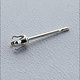 110S-3.0 = Sterling Silver Snap-in Earring 4 Prong 3mm Round (Pkg of 10)