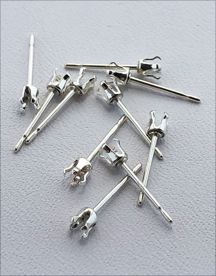 110S-3.0 = Sterling Silver Snap-in Earring 4 Prong 3mm Round (Pkg of 10)