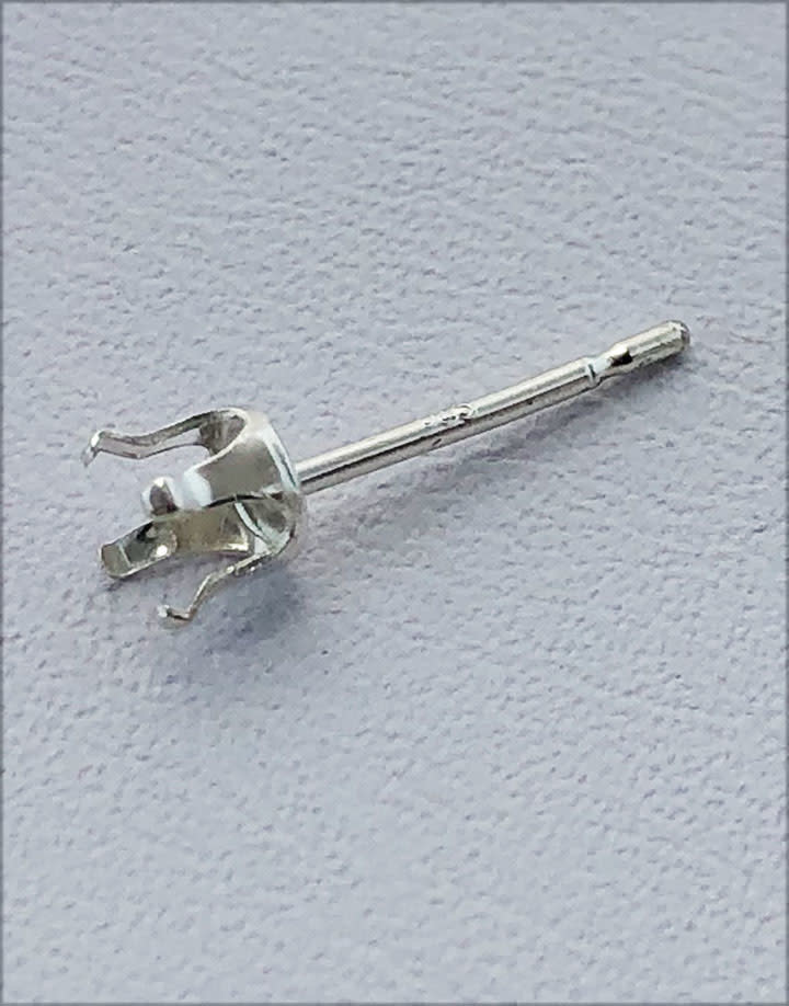 110S-4.0 = Sterling Silver Snap-in Earring 4 Prong 4mm Round (Pkg of 10)
