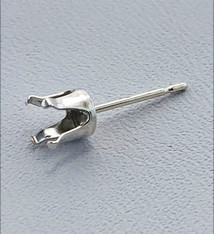 110S-5.0 = Sterling Silver Snap-in Earring 4 Prong 5mm Round (Pkg of 10)