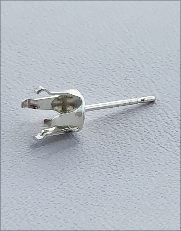 110S-6.0 = Sterling Silver Snap-in Earring 4 Prong 6mm Round (Pkg of 10)