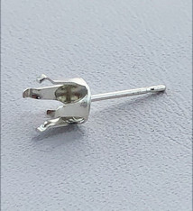 110S-6.0 = Sterling Silver Snap-in Earring 4 Prong 6mm Round (Pkg of 10)