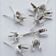 110S-7.0 = Sterling Silver Snap-in Earring 4 Prong 7mm Round (Pkg of 10)