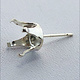 110S-8.0 = Sterling Silver Snap-in Earring 4 Prong 8mm Round (Pkg of 10)