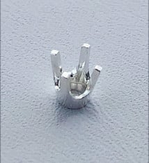 120S-4.0 = Sterling 4 Prong Round Head 4.0mm (Pkg of 5)