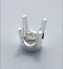 120S-6.0 = Sterling 4 Prong Round Head 6.0mm (Pkg of 2)